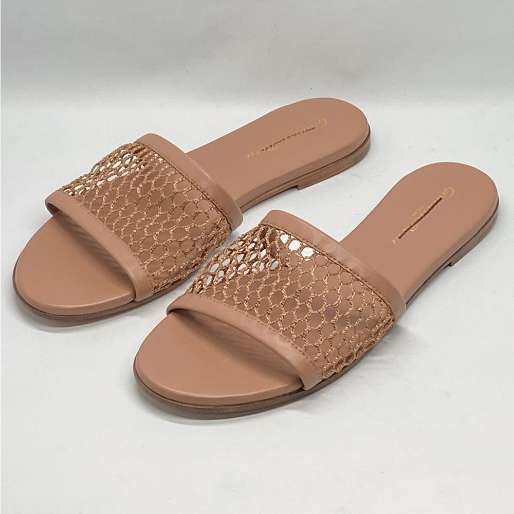 Gianvito Rossi Jamaica Mesh & Leather Slides size 38